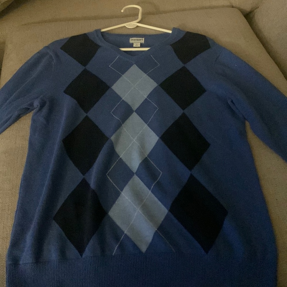 Old Navy Men’s Medium blue argyle sweater